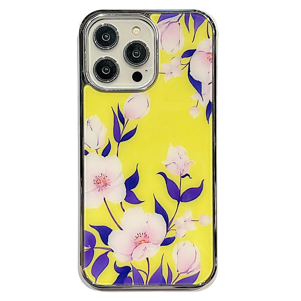 For iPhone 13 Pro 6.1 inch IMD Flower Pattern Anti-drop Phone Case PC TPU Electroplating Cover For iPhone 13 Pro 6.1 inch IMD Flower Pattern Anti-drop Phone Case PC TPU Electroplating Cover